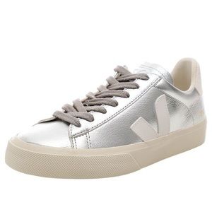 VEJA Campo Metallic Leather Low-Top Sneakers